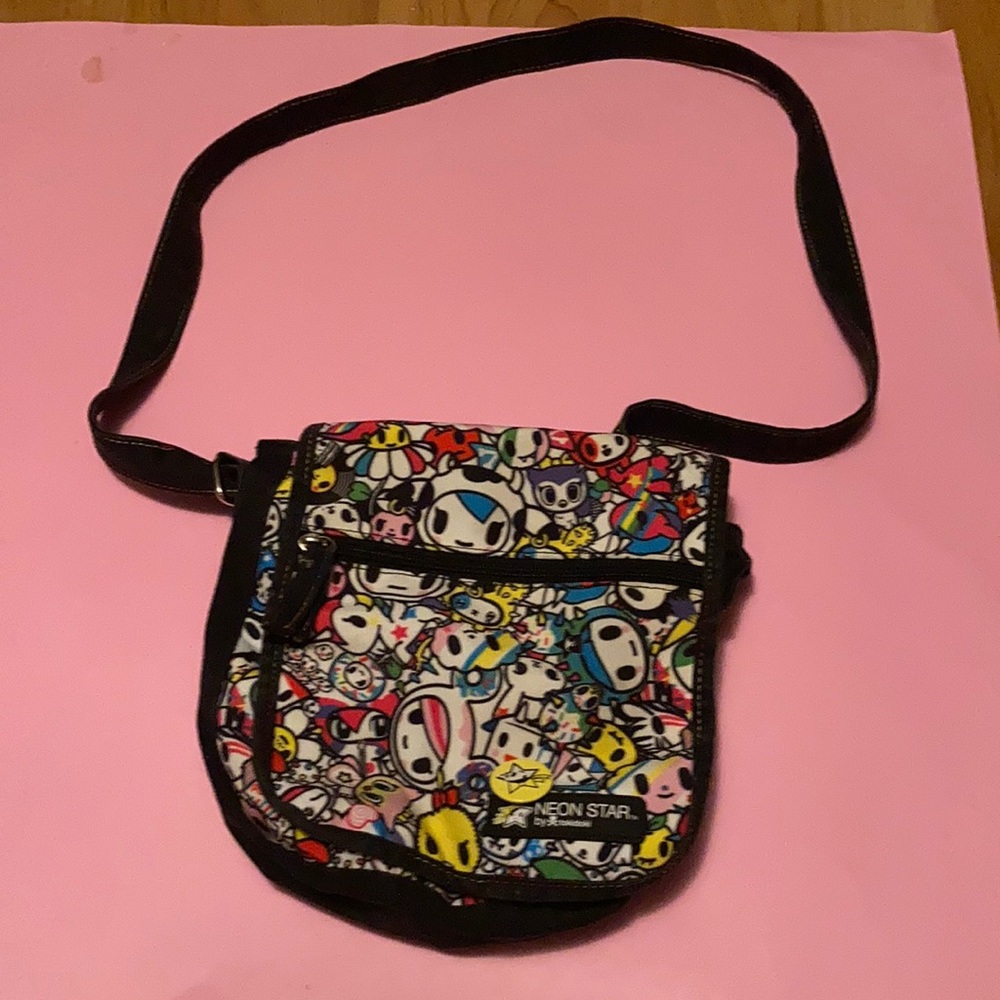 Tokidoki neon star crossbody bag! Discontinued awesome shape!